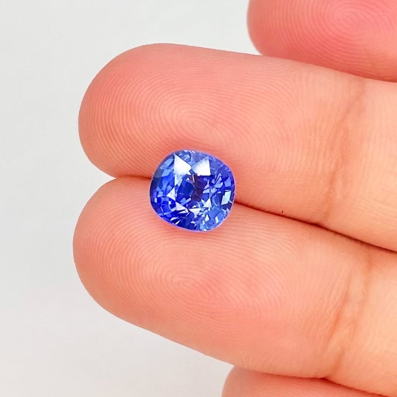 Blue Sapphire 6.71x7.16mm Faceted Cushion AAA Grade Loose Gemstone - 153618