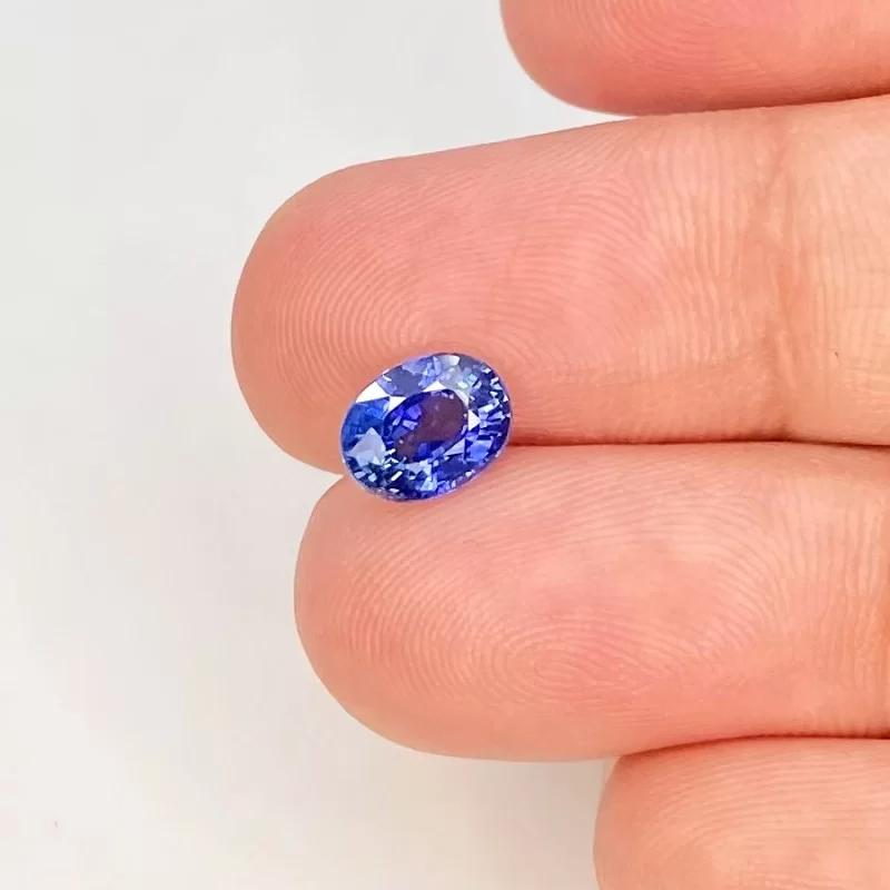 1.38 Cts. Blue Sapphire 5.47x7.15mm Faceted Oval Shape AAA Grade Loose Gemstone - Total 1 Pc.