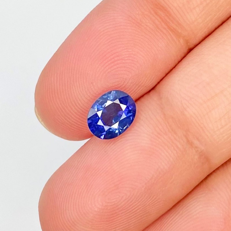 1.36 Cts. Blue Sapphire 7.04x5.62mm Faceted Oval Shape AAA Grade Loose Gemstone - Total 1 Pc.
