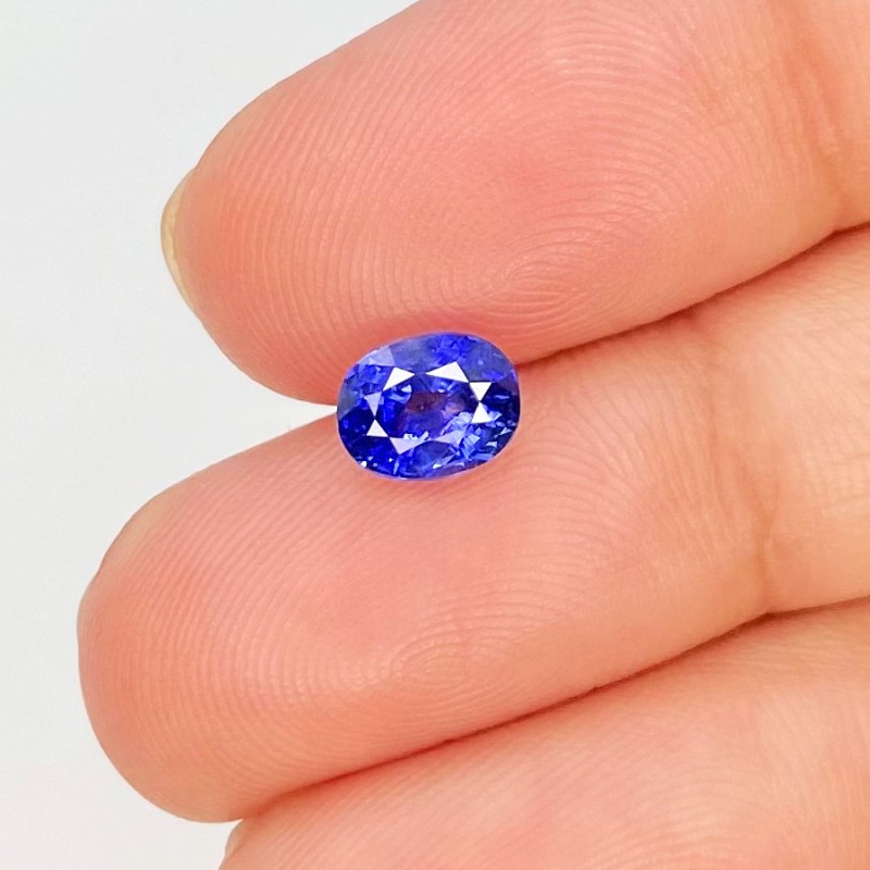 1.10 Cts. Blue Sapphire 6.26X4.91mm Faceted Oval Shape AA+ Grade Loose Gemstone - Total 1 Pc.