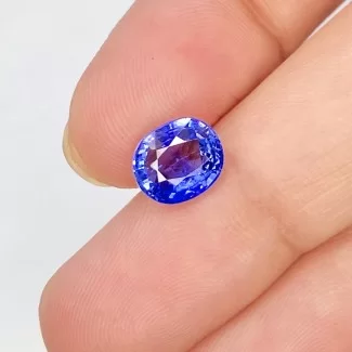 2.51 Cts. Blue Sapphire 8.15X6.94mm Faceted Oval Shape AA+ Grade Loose Gemstone - Total 1 Pc.