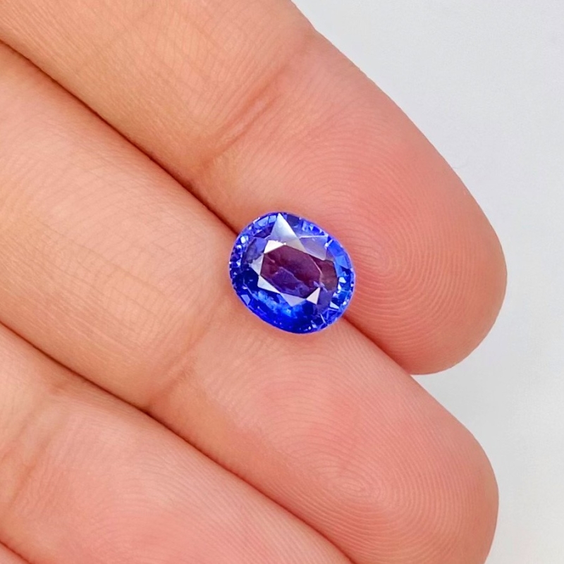 Blue Sapphire 8.15X6.94mm Faceted Oval AA+ Grade Loose Gemstone - 157676