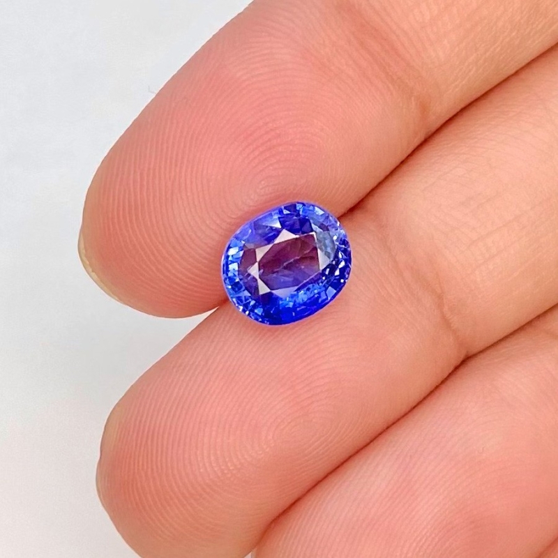 Blue Sapphire 8.15X6.94mm Faceted Oval AA+ Grade Loose Gemstone - 157676