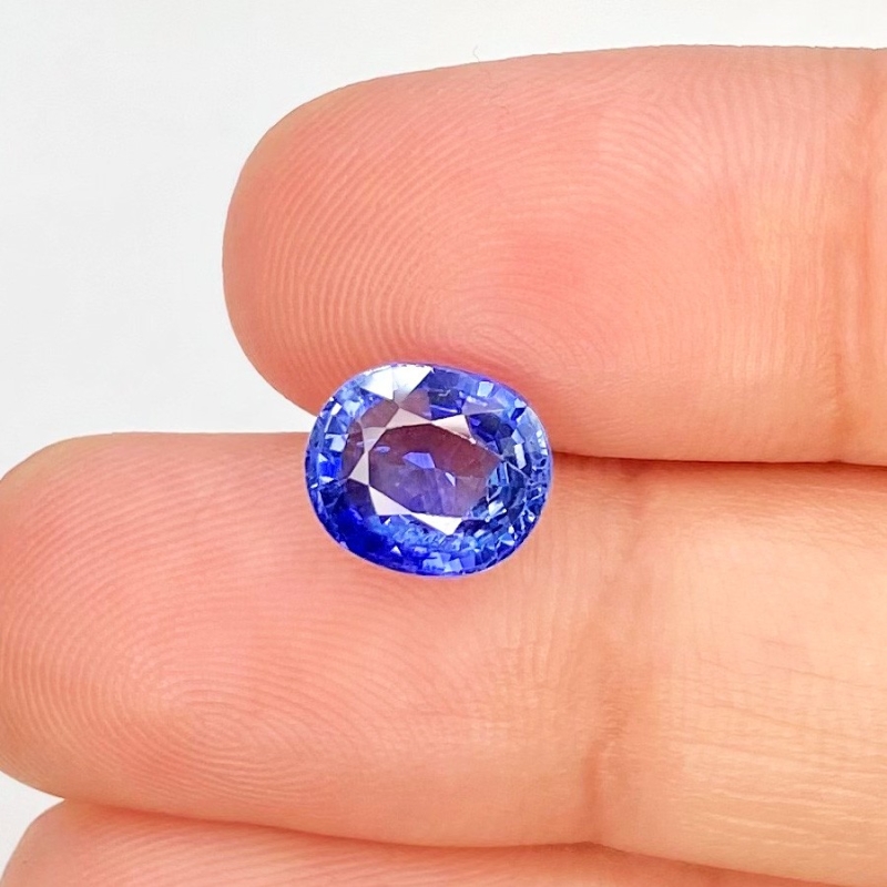 Blue Sapphire 8.15X6.94mm Faceted Oval AA+ Grade Loose Gemstone - 157676