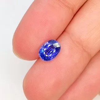 1.52 Cts. Blue Sapphire 7.45x5.65mm Faceted Oval Shape AAA Grade Loose Gemstone - Total 1 Pc.