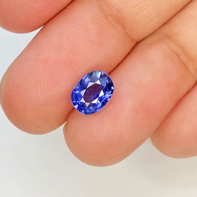 1.42 Cts. Blue Sapphire 7.33x5.69mm Faceted Cushion Shape AA+ Grade Loose Gemstone - Total 1 Pc.