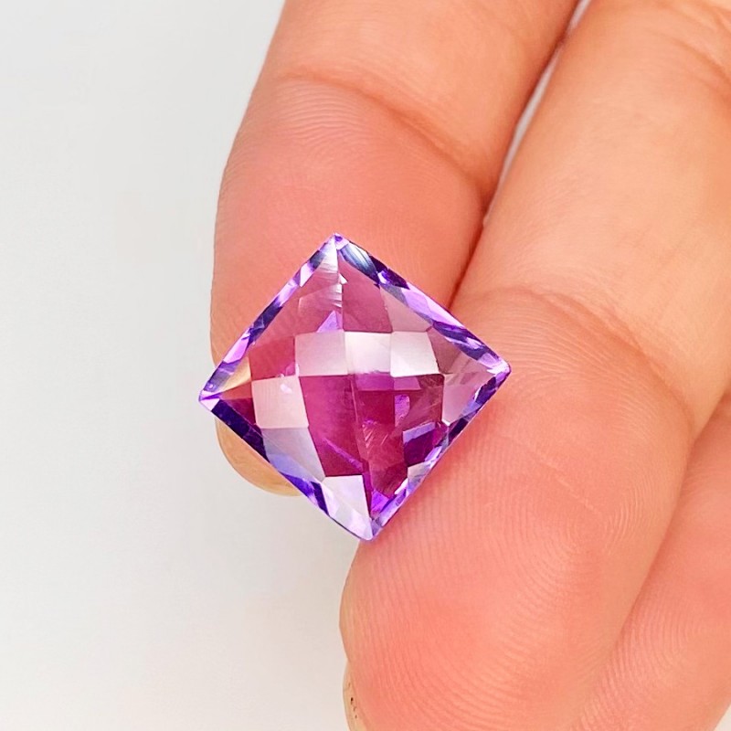  5.61 Cts. Brazilian Amethyst 11.5mm Checkerboard Square Shape AAA Grade Loose Gemstone - Total 1 Pc.