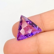 Brazilian Amethyst 15.5mm Checkerboard Triangle AAA Grade Loose Gemstone - 158713