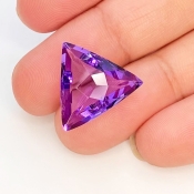 Brazilian Amethyst 15.5mm Checkerboard Triangle AAA Grade Loose Gemstone - 158713