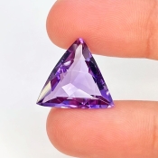 Brazilian Amethyst 15.5mm Checkerboard Triangle AAA Grade Loose Gemstone - 158713