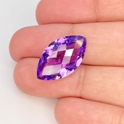Brazilian Amethyst 20x11.5mm Checkerboard Marquise AAA Grade Loose Gemstone - 158719