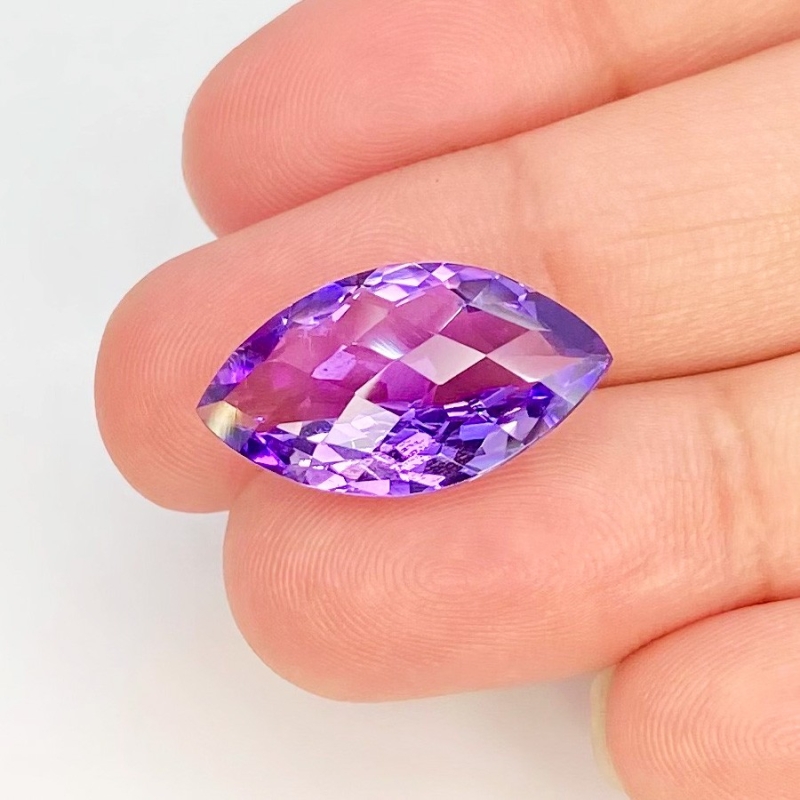 Brazilian Amethyst 20x11.5mm Checkerboard Marquise AAA Grade Loose Gemstone - 158719
