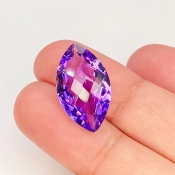 Brazilian Amethyst 20x11.5mm Checkerboard Marquise AAA Grade Loose Gemstone - 158719