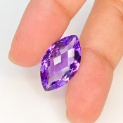 Brazilian Amethyst 20x11.5mm Checkerboard Marquise AAA Grade Loose Gemstone - 158719
