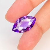 Brazilian Amethyst 20x11.5mm Checkerboard Marquise AAA Grade Loose Gemstone - 158719