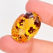 Citrine 24x17.5mm Faceted Oval AAA Grade Loose Gemstone - 158765