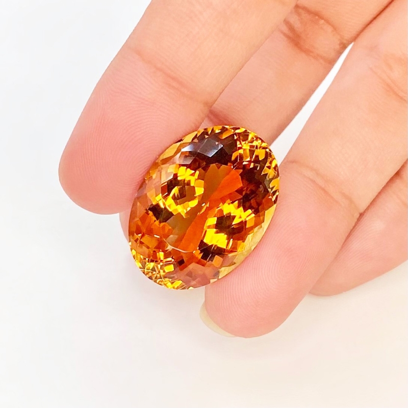 Citrine 24x17.5mm Faceted Oval AAA Grade Loose Gemstone - 158765