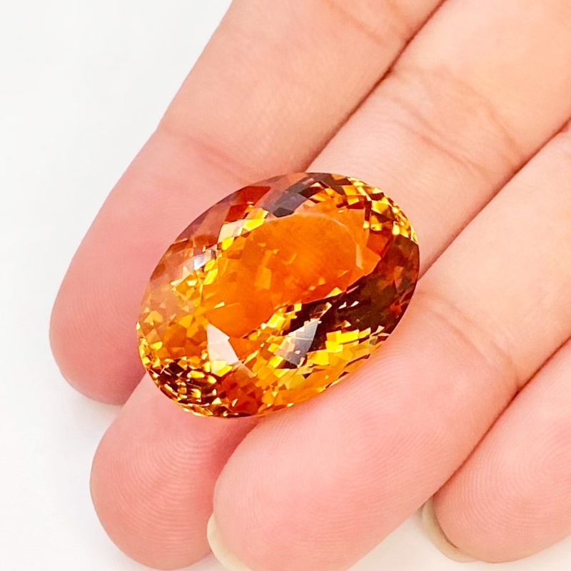 Citrine 24x17.5mm Faceted Oval AAA Grade Loose Gemstone - 158765