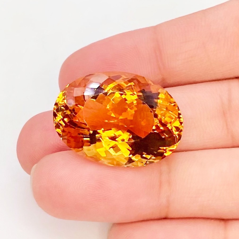 Citrine 24x17.5mm Faceted Oval AAA Grade Loose Gemstone - 158765