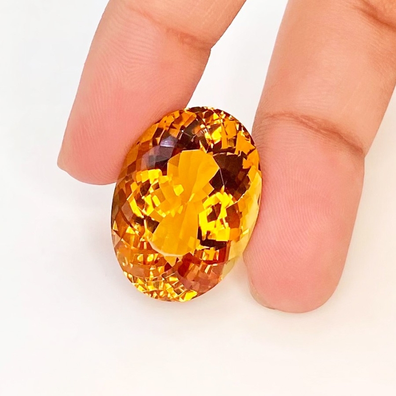 Citrine 24x17.5mm Faceted Oval AAA Grade Loose Gemstone - 158765