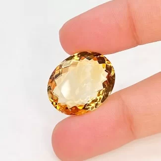  19.10 Cts. Citrine 21x17mm Faceted Oval Shape AA Grade Loose Gemstone - Total 1 Pc.