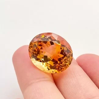  18 Cts. Citrine 18x15.5mm Faceted Oval Shape AAA Grade Loose Gemstone - Total 1 Pc.