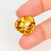  13.30 Cts. Citrine 16x17mm Checkerboard Heart Shape AAA Grade Loose Gemstone - Total 1 Pc.