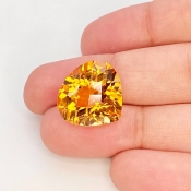  13.30 Cts. Citrine 16x17mm Checkerboard Heart Shape AAA Grade Loose Gemstone - Total 1 Pc.