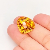  13.30 Cts. Citrine 16x17mm Checkerboard Heart Shape AAA Grade Loose Gemstone - Total 1 Pc.