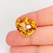  13.30 Cts. Citrine 16x17mm Checkerboard Heart Shape AAA Grade Loose Gemstone - Total 1 Pc.
