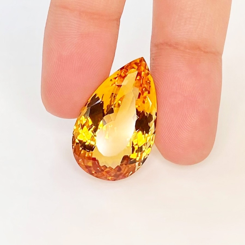  25.40 Cts. Citrine 26x16mm Faceted Pear Shape AAA Grade Loose Gemstone - Total 1 Pc.