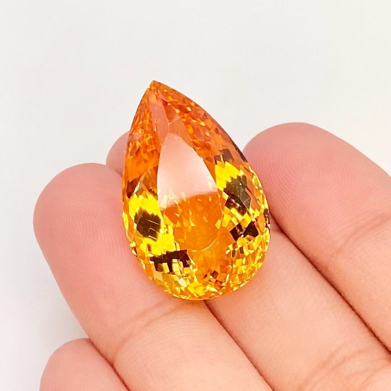 25.40 Cts. Citrine 26x16mm Faceted Pear Shape AAA Grade Loose Gemstone - Total 1 Pc.