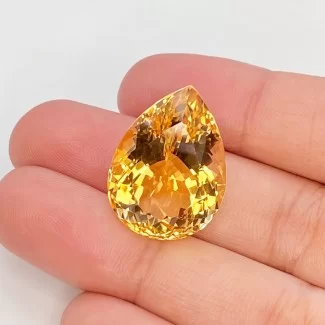  22.25 Carat Citrine 22x16mm Faceted Pear Shape AA Grade Loose Gemstone - Total 1 Pc.