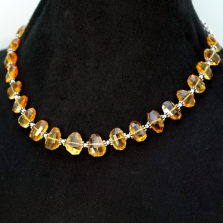 Citrine Hand Crafted Nuggets Shape Gemstone Beads Necklace