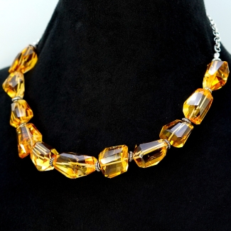 Citrine Hand Crafted Nuggets Shape Gemstone Beads Necklace