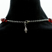 Rose Quartz & Hessonite Garnet Gemstone Beads Necklace