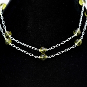 Olive Quartz Hand Crafted Round Shape Gemstone Beads Necklace