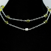 Olive Quartz Hand Crafted Round Shape Gemstone Beads Necklace