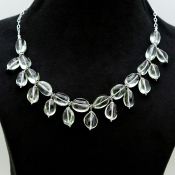 Green Amethyst Hand Crafted Nuggets  Shape Gemstone Beads Necklace