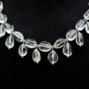 Green Amethyst Hand Crafted Nuggets  Shape Gemstone Beads Necklace