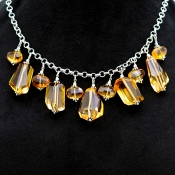 Citrine Hand Crafted Nuggets Shape Gemstone Beads Necklace
