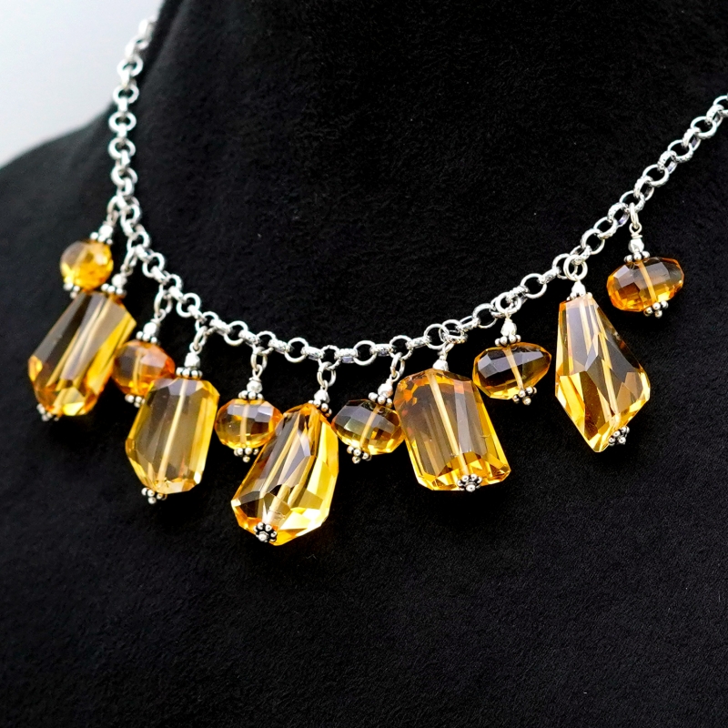 Citrine Hand Crafted Nuggets Shape Gemstone Beads Necklace