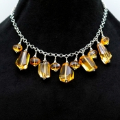 Citrine Hand Crafted Nuggets Shape Gemstone Beads Necklace