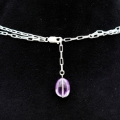 Green & Brazilian Amethyst Hand Crafted Nuggets Shape Gemstone Beads Necklace