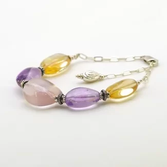 Multi Stones Hand Crafted Nuggets Shape Gemstone Beads Bracelet