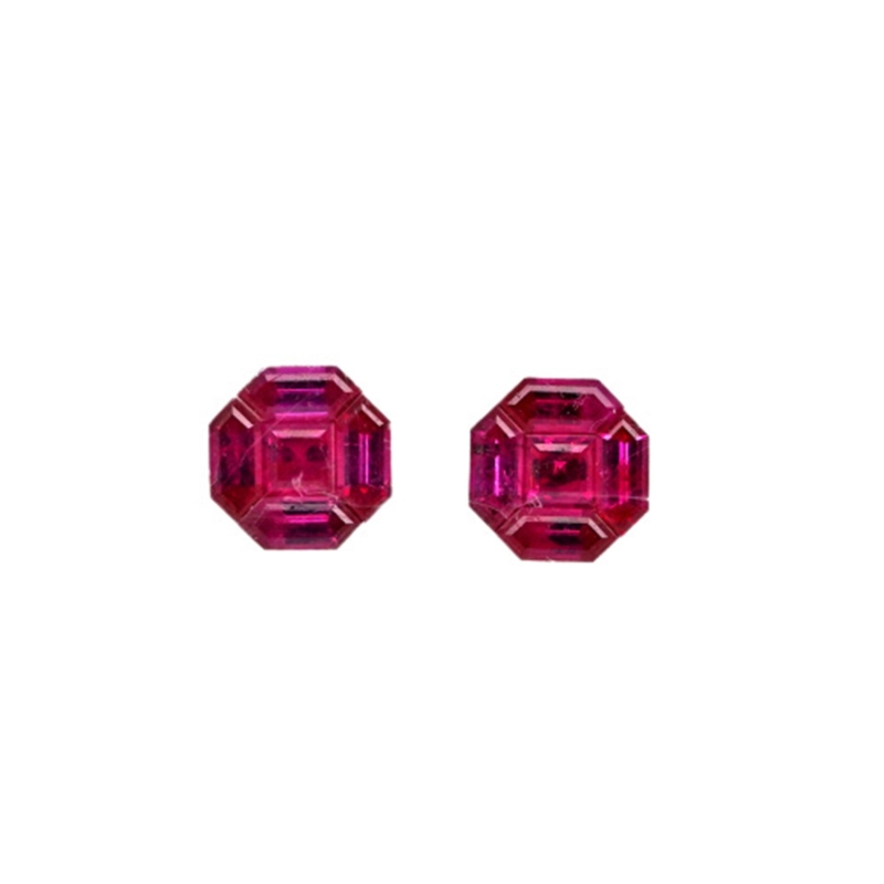 0.73 Cts. Ruby 5.5mm Faceted Hexagon Shape AA+ Grade Loose Gemstone - Total  1 Pc.