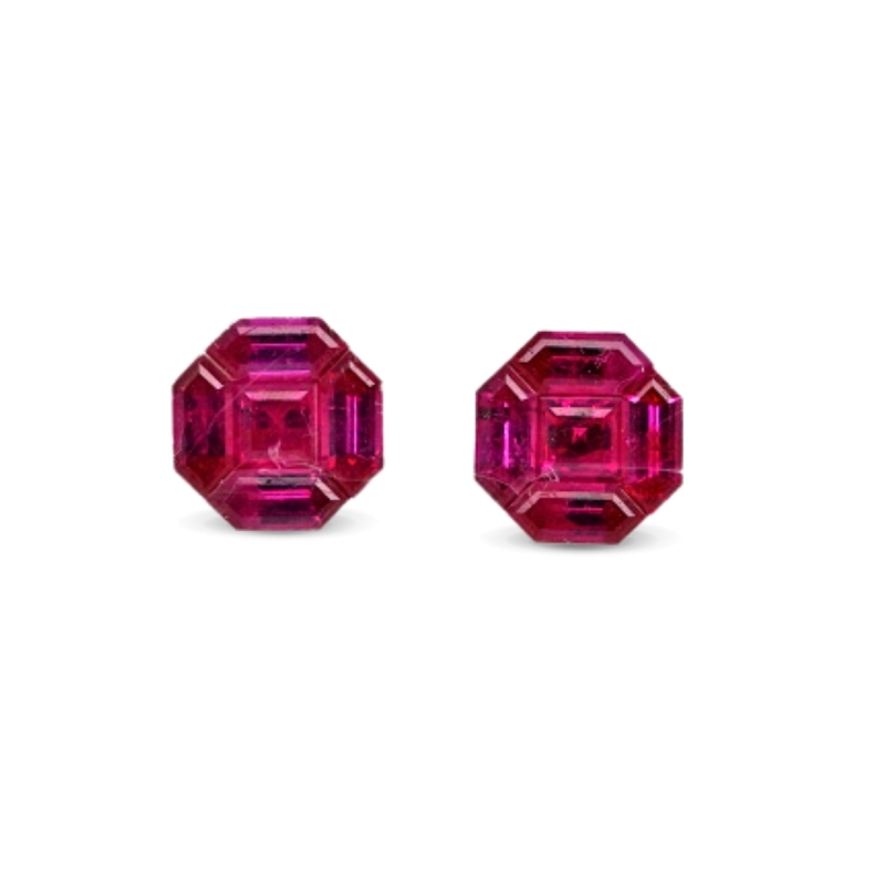 0.73 Cts. Ruby 5.5mm Faceted Hexagon Shape AA+ Grade Loose Gemstone - Total  1 Pc.
