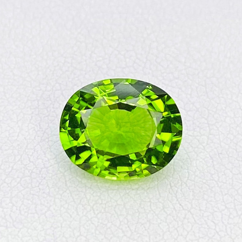 3.2 Cts. Peridot 10.44x8.58mm Faceted Oval Shape AAA Grade Loose Gemstone - Total  1 Pc.