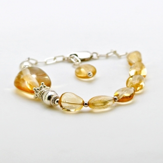 Citrine Hand Crafted Nuggets Shape Gemstone Beads Bracelet