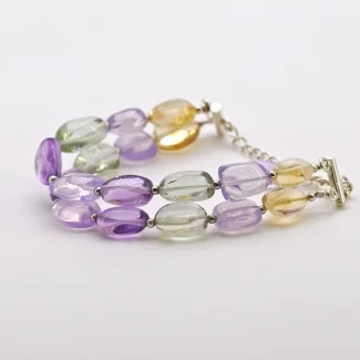 Multi Stones Hand Crafted Nuggets Shape Gemstone Beads Bracelet